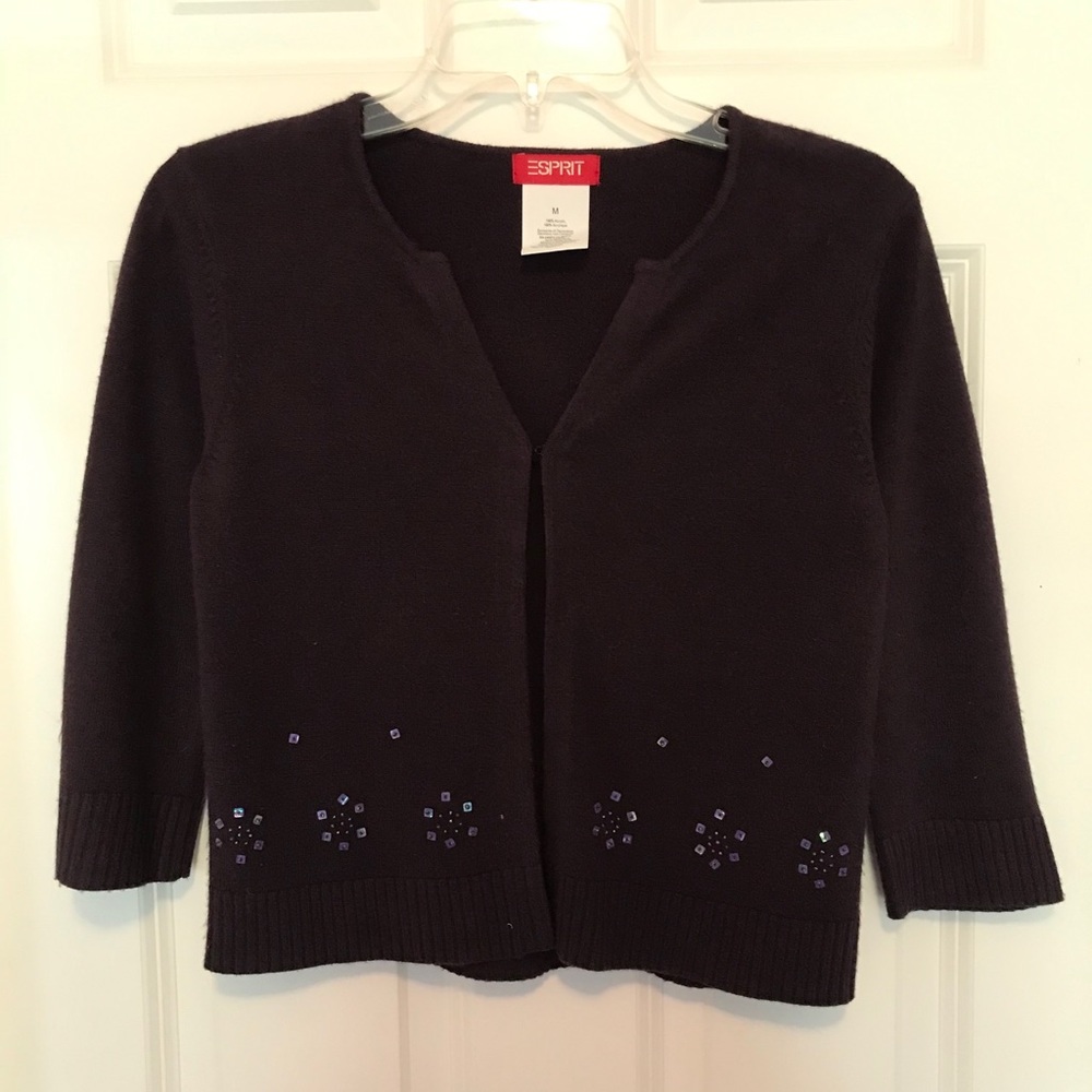 Esprit Cropped Beaded Cardigan